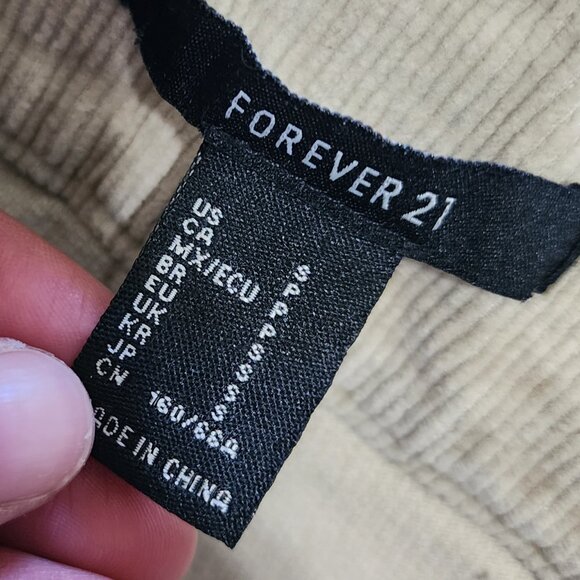 Forever 21 Y2K Style Flare Corduroy Tan Mid-Rise Trouser Pants Size Small - Picture 16 of 16
